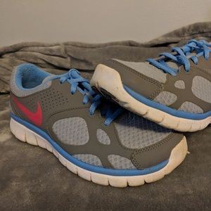 Women's Nike Flex Run Gray Blue Pink Running 7